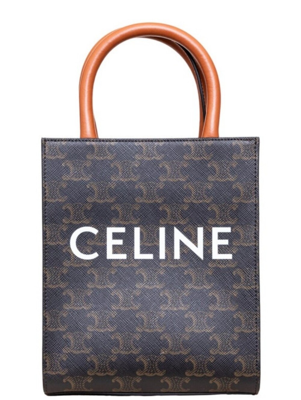 BRAND NEW!!! Celine Triomphe Canvas Calfskin Mini Vertical Cabas Tan - Picture 6 of 16